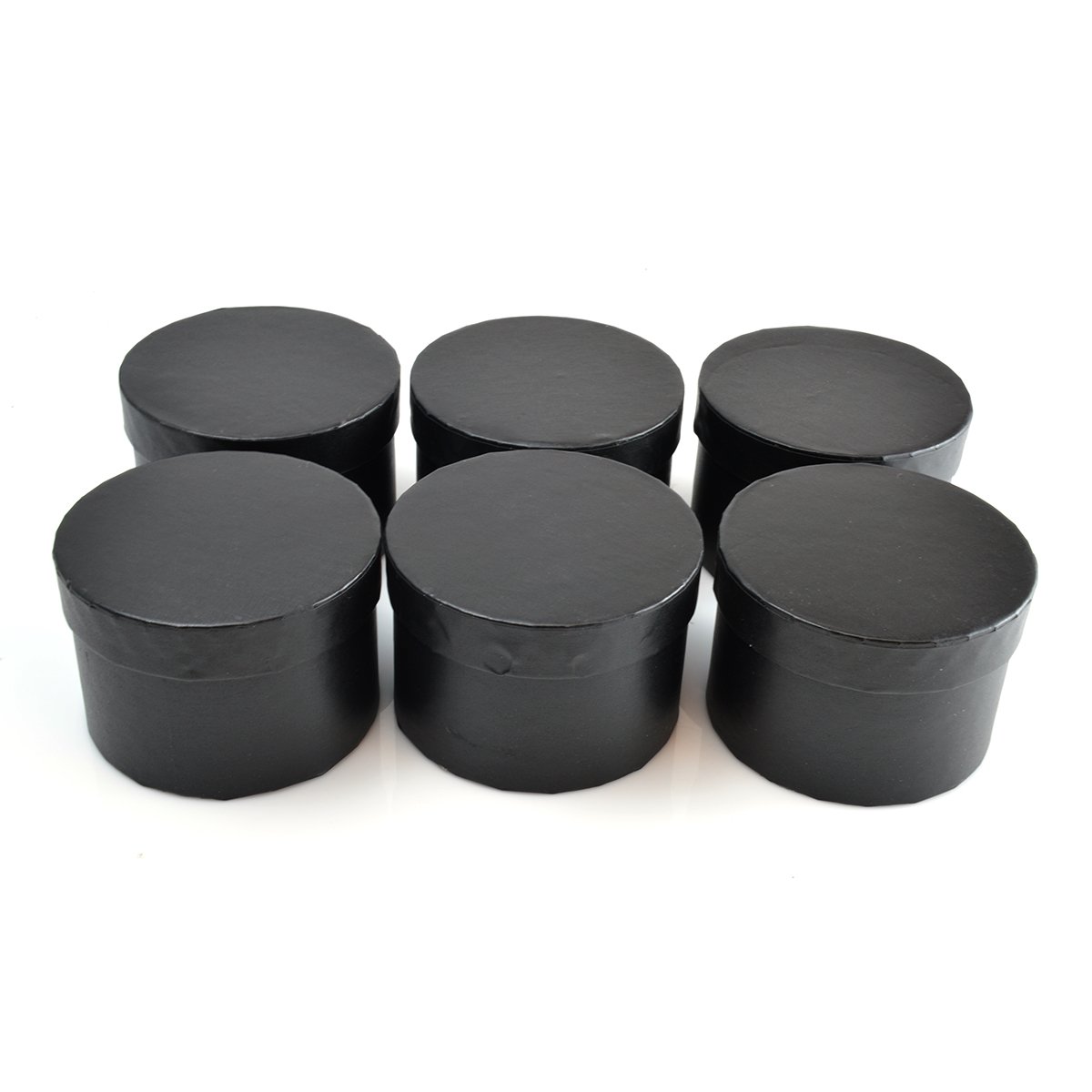 Set 6 cutii rotunde 9cm negru