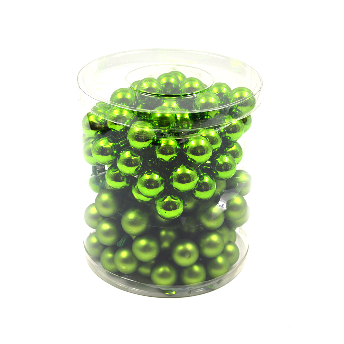 Set 144 globulete de sticla pe sarma in doua texturi verde