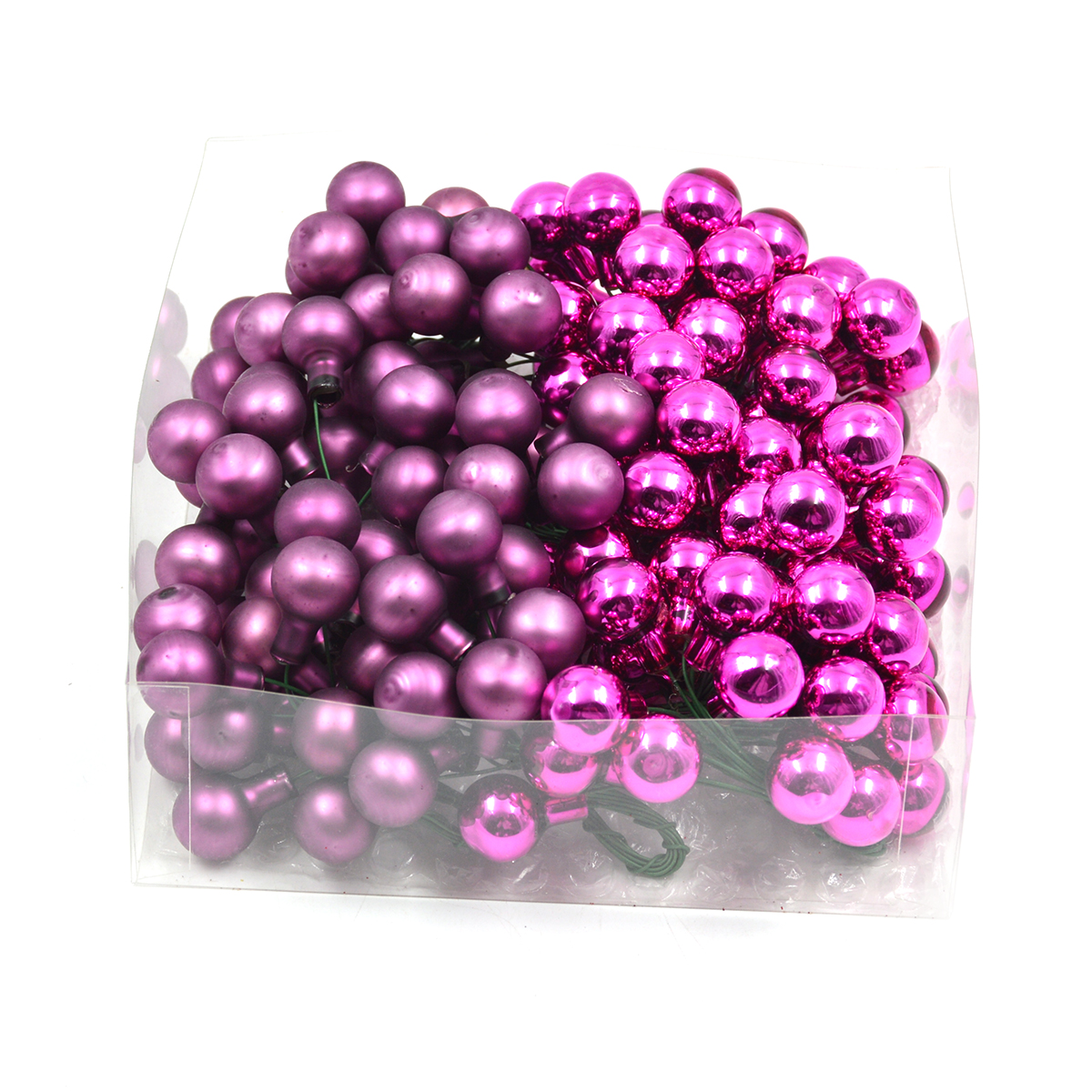 Set 144 globulete pe sarma doua culori fucsia