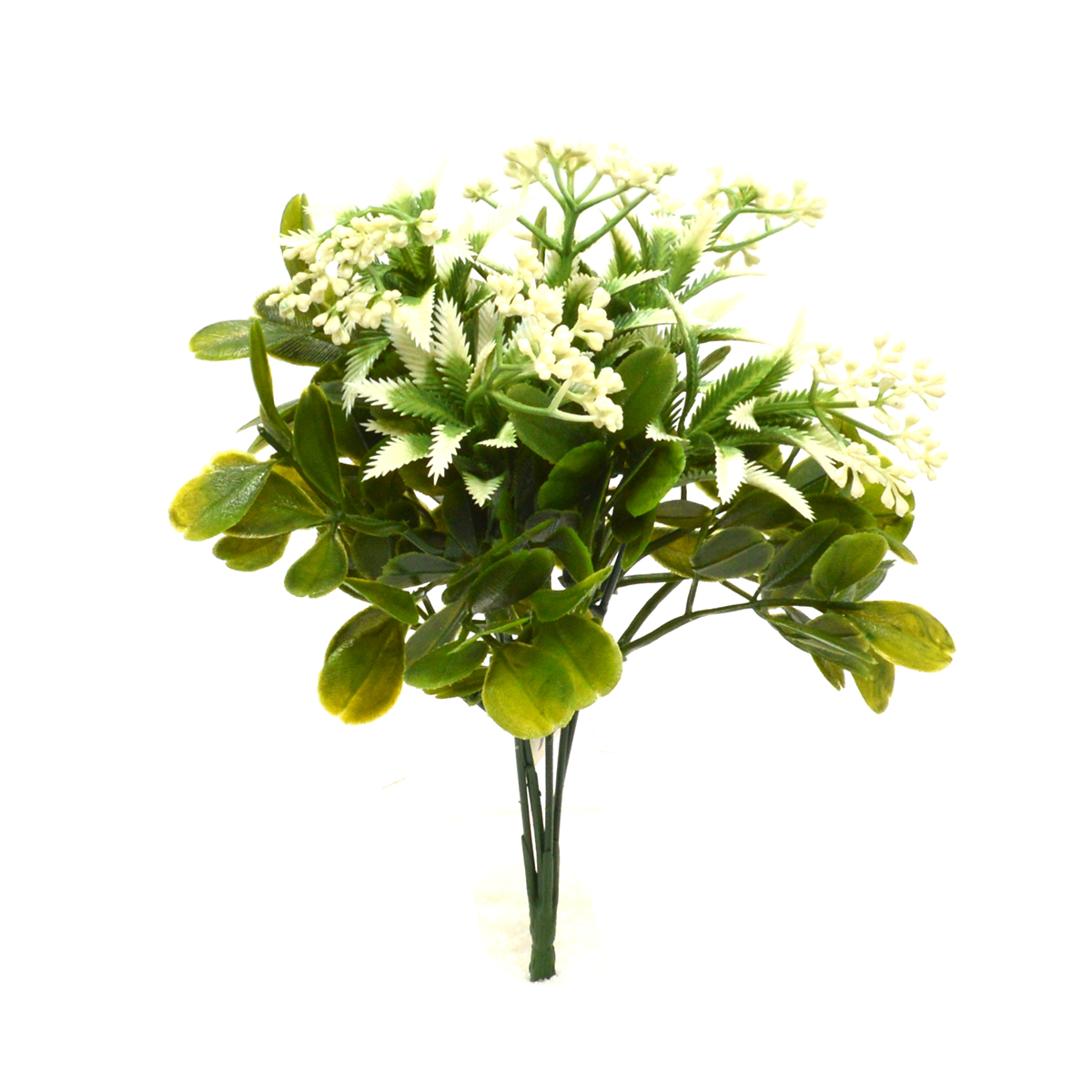 Buchetel mixt buxus cu kalanchoe alb