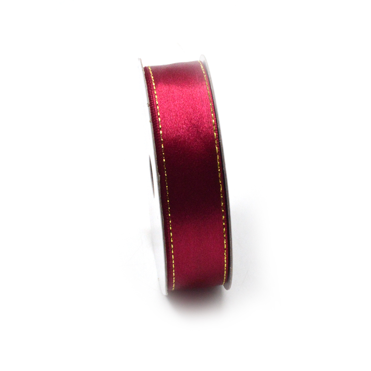 Rola Satin 2cm fuchsia cu fir auriu