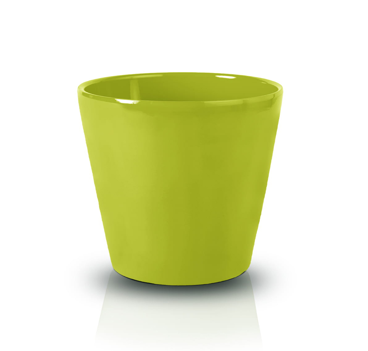 Ghiveci ceramica conic uni verde 14x13cm