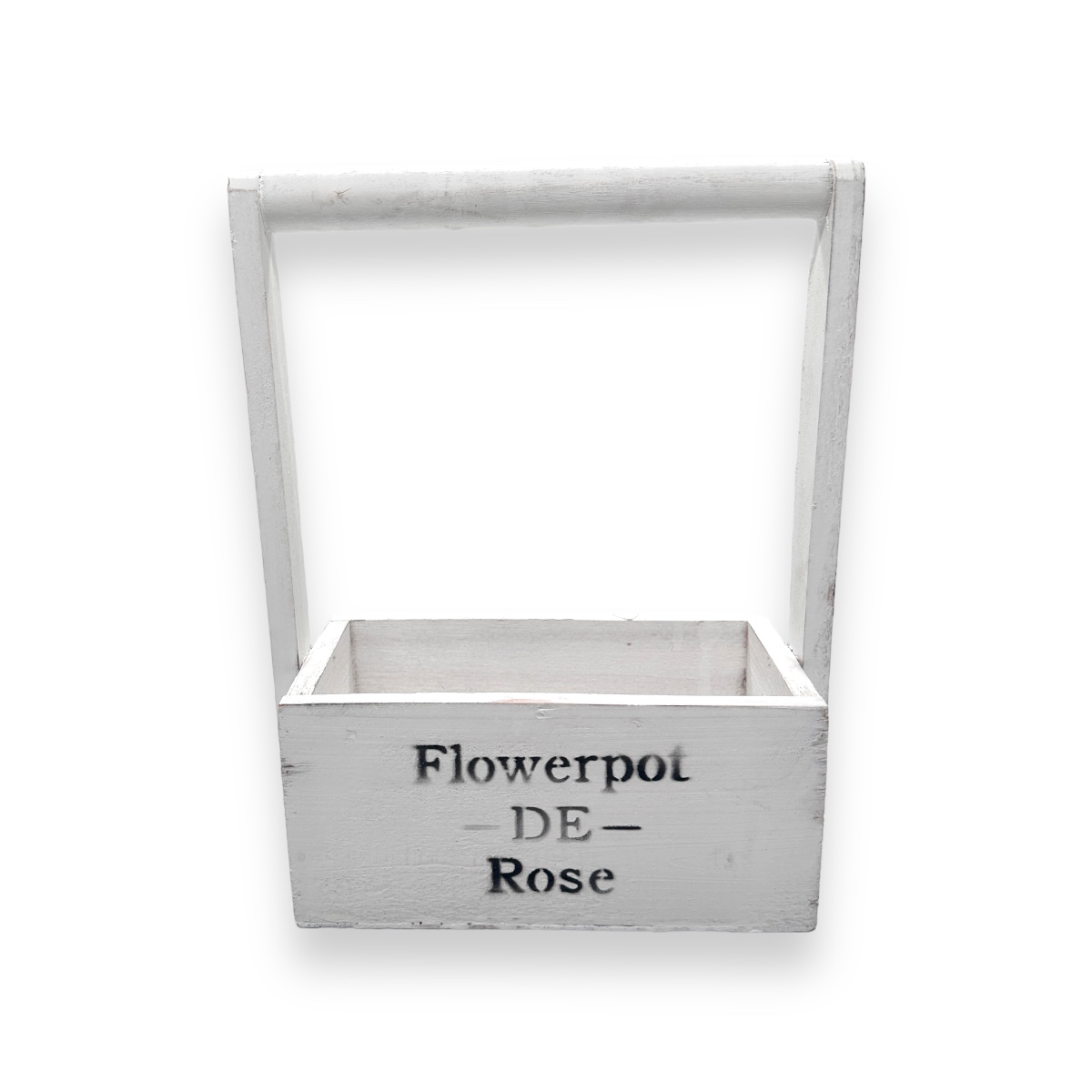 Cos lemn cu maner inalt flowerpot de rose