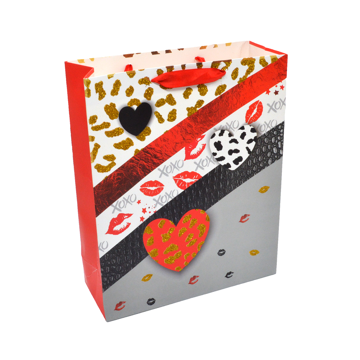 Set 12 Pungi Cadou model mixt kiss xoxo 18x23x10cm