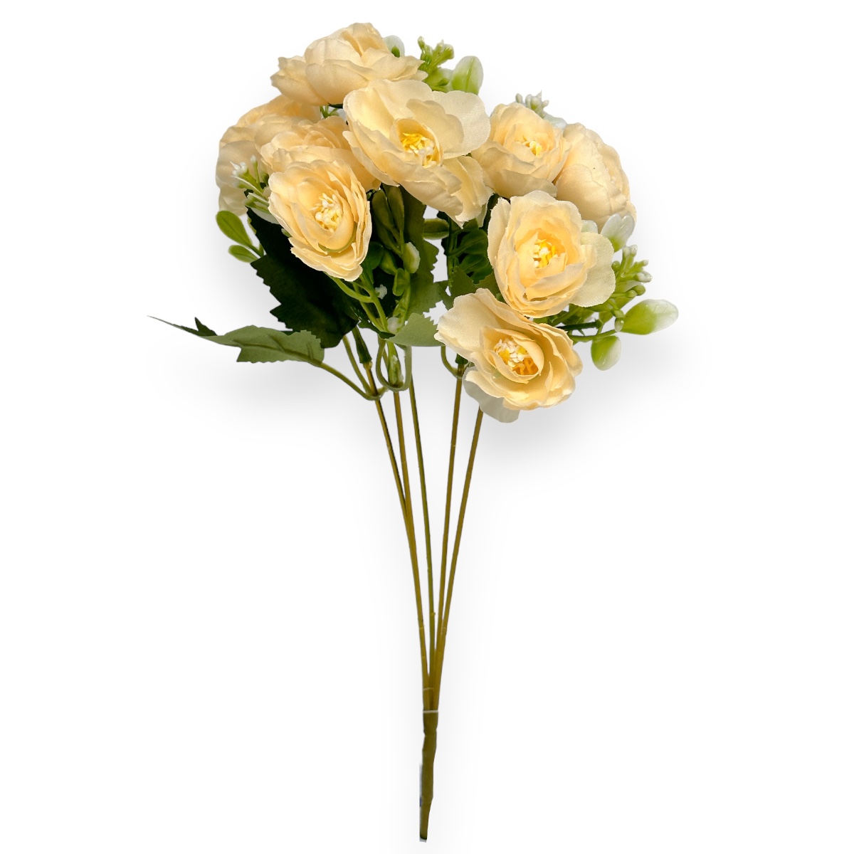 Buchet 10 trandafiri Floribunda artificial crem