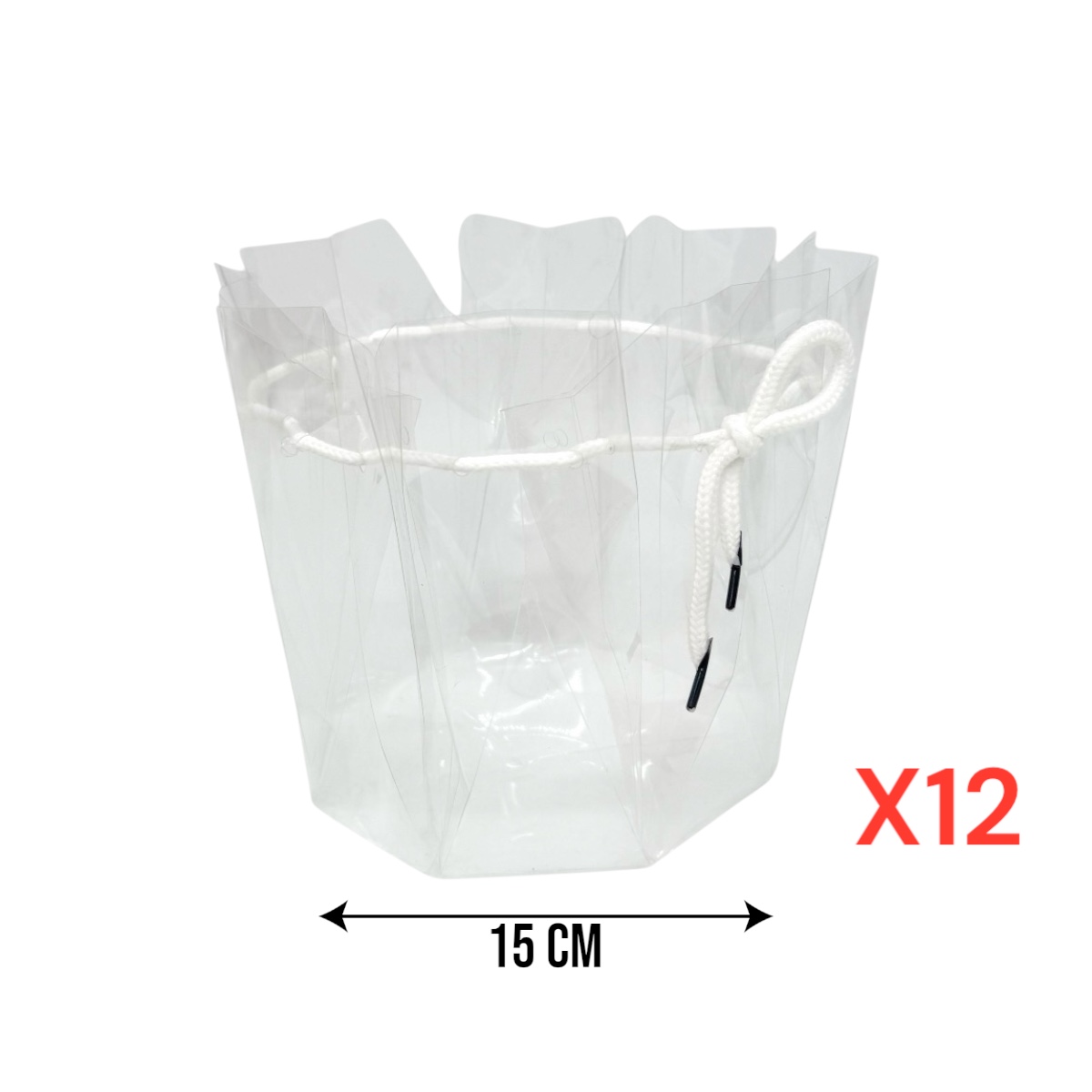 Set 12 Vaze Transparente Transport buchete 15cm