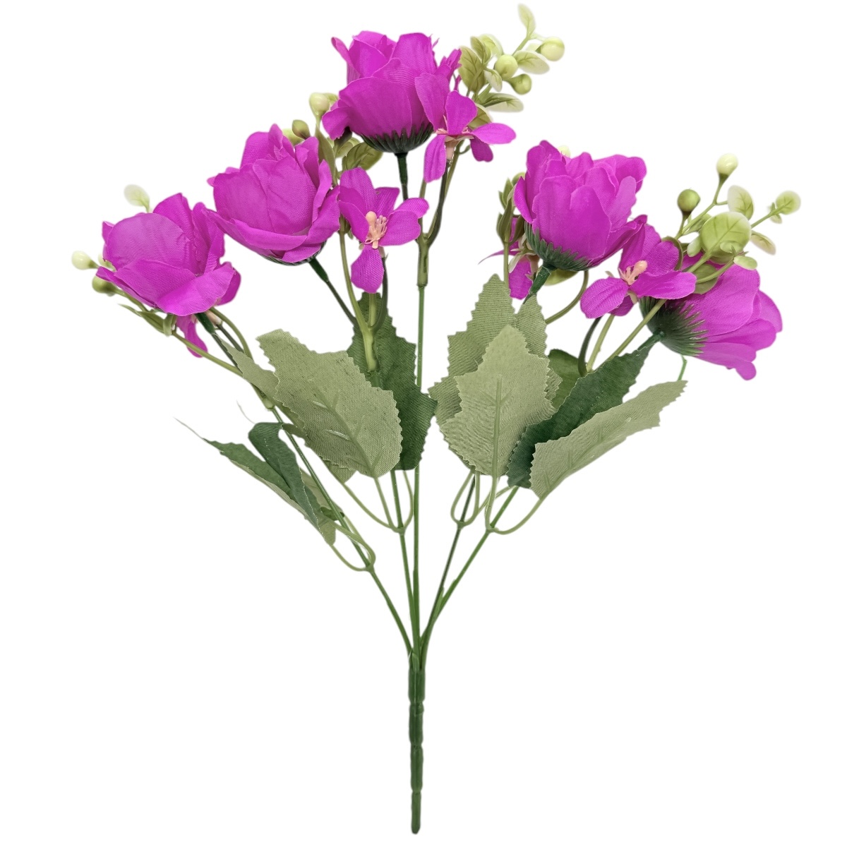 Buchet Artificial 5 Trandafiri Madame Fuchsia