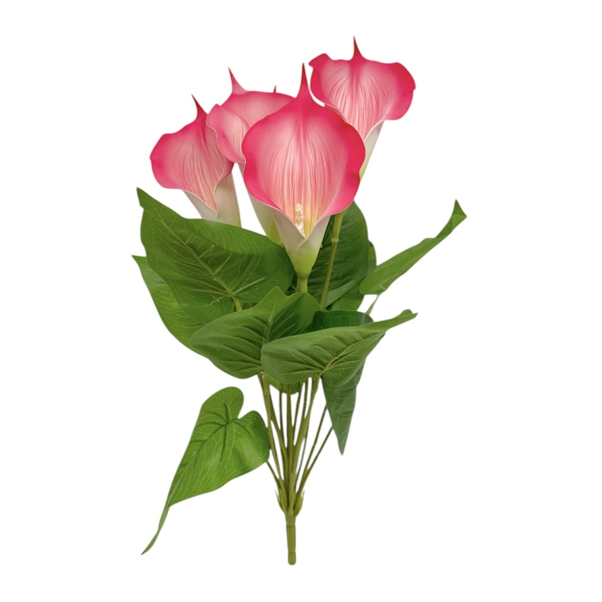 Buchet Artificial 5 fire Cala Premium 14cm Alb cu Grenadine