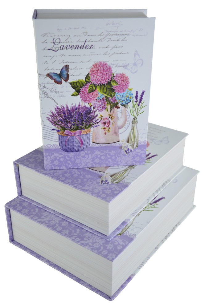 Cutii Set 3 Carte Mare Lavander New