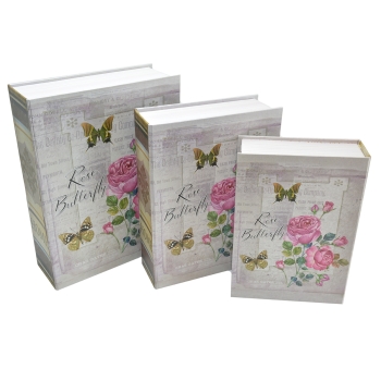 Set 3 cutii tip carte Rose butterfly, 21-31