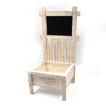 Cos din lemn tip scaunel cu tabla de scris