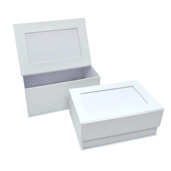 Set 2 cutii capac triptic pentru poza alb