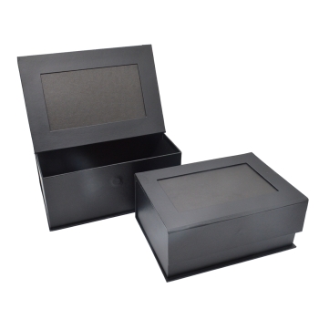 Set 2 cutii capac triptic pentru poza negru