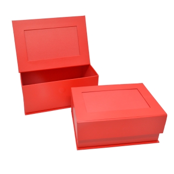 Set 2 cutii capac triptic pentru poza rosu