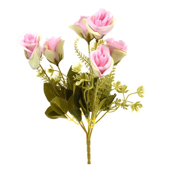 Flori Buchet 6 Trandafiri Madame crem cu roz